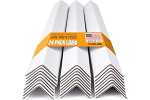 Paclord 36" x 2" x 2" Reinforced Cardboard Edge Protectors, White (Pack of 24) – 0.12" Thick Medium-Duty Cardboard Corner Protectors for Shipping – American Quality V-Board Pallet Edge Protectors