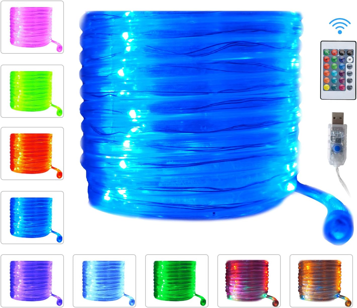 Lumary LED Rope Lights, 33ft Strip Lights USB Powered Color Changing