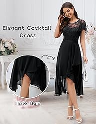Wedtrend Black Wedding Guest Dress A Line Cocktail