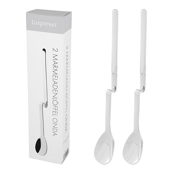 Luxpresso außergewöhnliche Knickstiel-Löffel / Marmeladenlöffel ONDA, 2 Stück