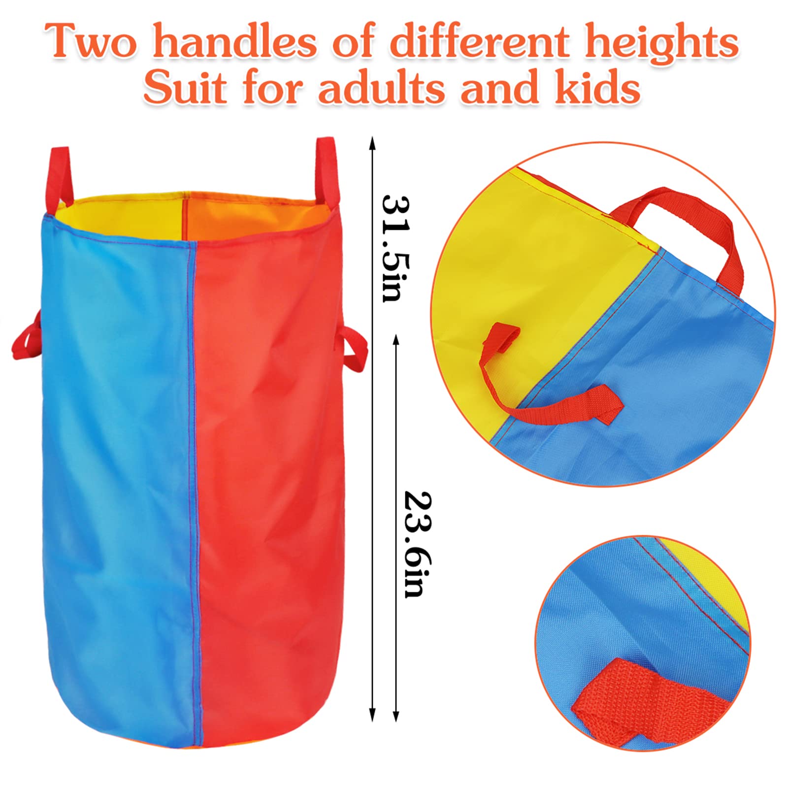 Dreampark Outdoor Games Potato Sack Race Bags for Kids Adults 4-10 Players, Carnival Birthday Party Easter Field Day Games Outside Lawn Yards Family Reunion Game 3 Legged and Egg Spoon Race