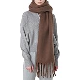 SUNDSGT Big Scarf Coloured Oversized Tassel Soft Fall Winter Thick Scarf Warm Shawl Women