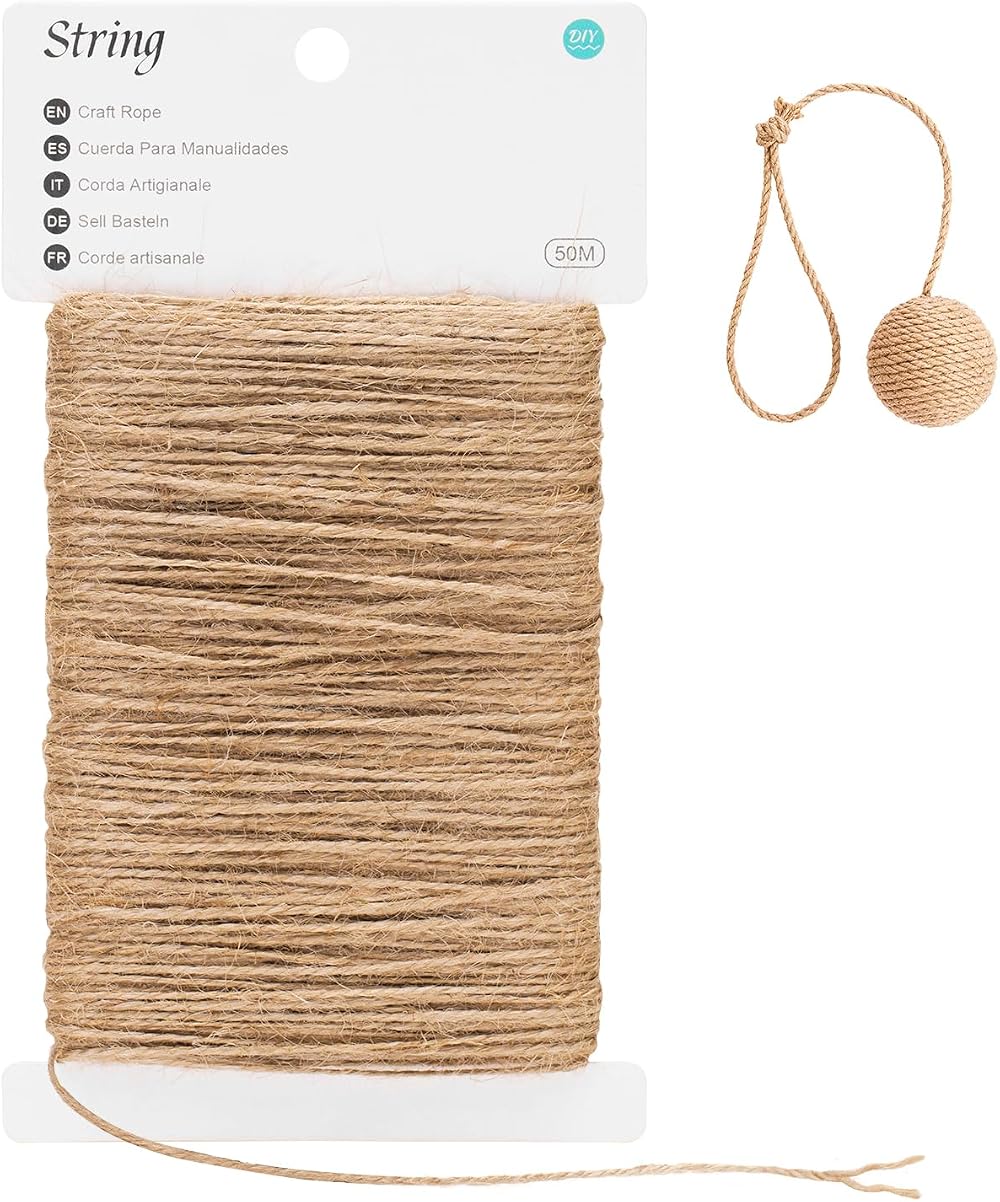 G2PLUS 2MM Jute Twine 50M Brown Natural Garden String 2 Ply