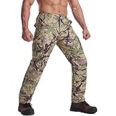 LOOGU Men's Water Resistant Tactical Pants, Ripstop Cargo Pants with 8 Pockets Hiking Work Outdoor