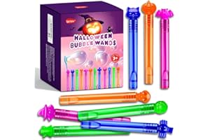 VKTEN 64Pcs Halloween Bubble Wands Mini Bubbles Party Favors for Kids Halloween Party Favors Halloween Treat Bag Stuffers Goody Bag Filler Halloween Treats Prizes