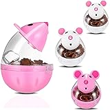 PORTOWN 4 Pcs Cat Food Ball Dispenser, Small Cat Food Balls Slow Feeder Mice Shaped Tumbler Cat Food Toy Cat Treat Toy Feeder