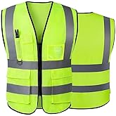 Tydon Guardian Reflective Safety Vest for Women Men High Visibility Security With Pocket Zipper Front Meet ANSI/ISEA Standard