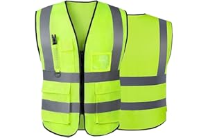 Tydon Guardian Reflective Safety Vest for Women Men High Visibility Security With Pocket Zipper Front Meet ANSI/ISEA Standard