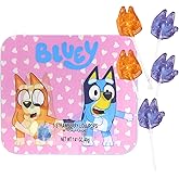 Bluey Lollipops Tin, Individually Wrapped Strawberry Suckers, Easter Basket Stuffer Candy Gift Set 1.41 Ounces