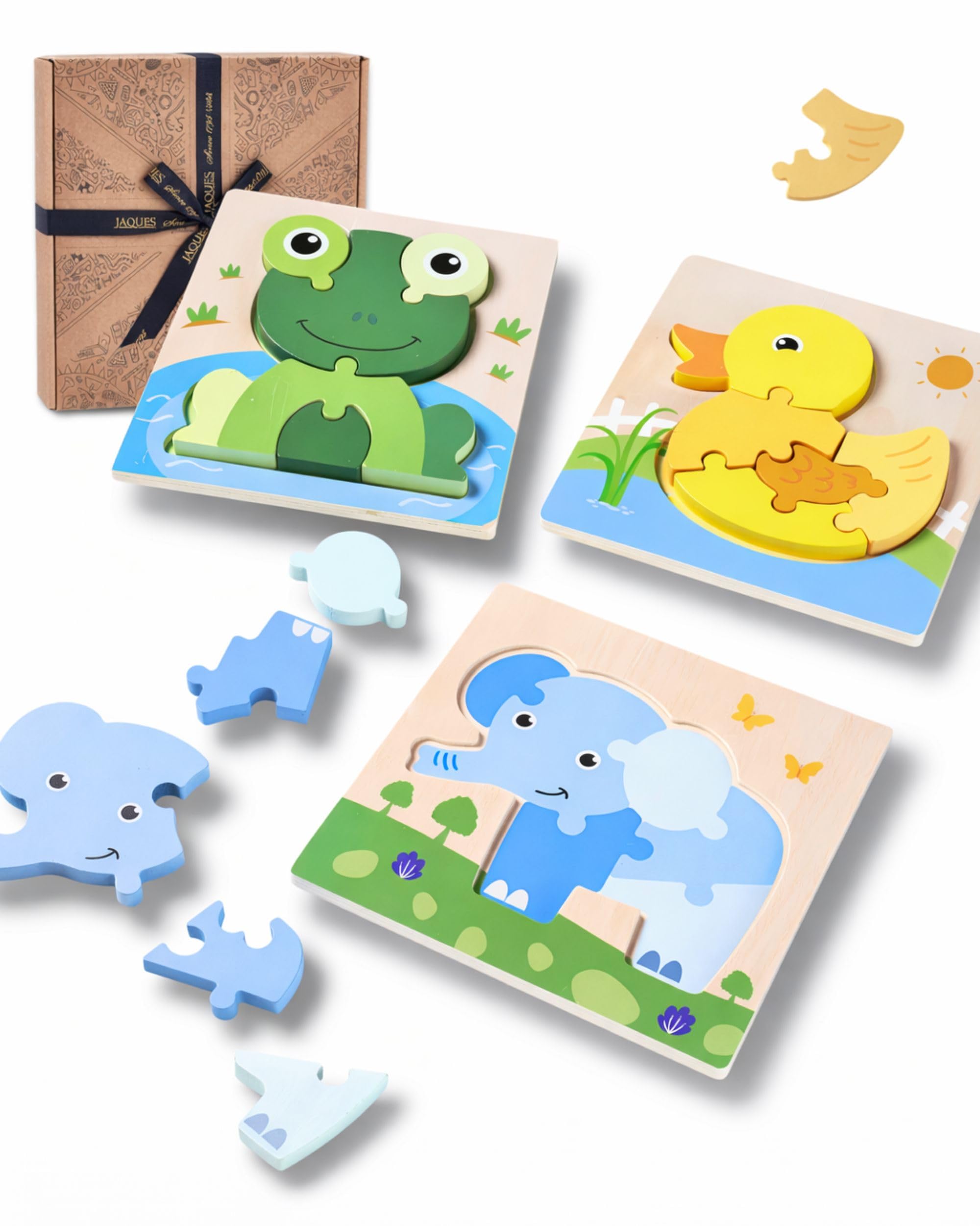 Jaques of London Animal Puzzle for Kids | Quality Educational Jigsaw for 1 Year Olds | Perfect Wooden Toys for 2 Year Olds | Since 1795