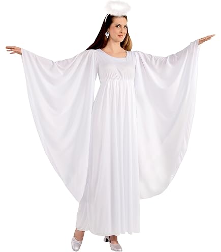 EraSpooky 5PCs Women's Angel Costume White Angel Dress with Wings, Halo & Gold Belt for Halloween : Clothing, Shoes & Jewelry