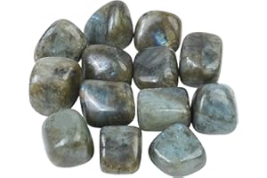 BEZAVO Labradorite Tumbled Stones and Crystals Bulk 13 Pieces Set for Chakra Reiki Crystals Polished Stones Gemstones and Crystals Tumble for Gift