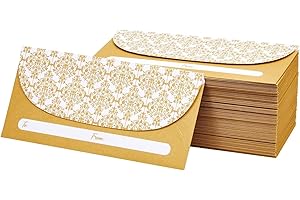 100 Pack Gold Money Envelopes for Cash Gifts, Fancy Decorative Design for Birthday, Graduations, Weddings, Bulk Value Pack (7