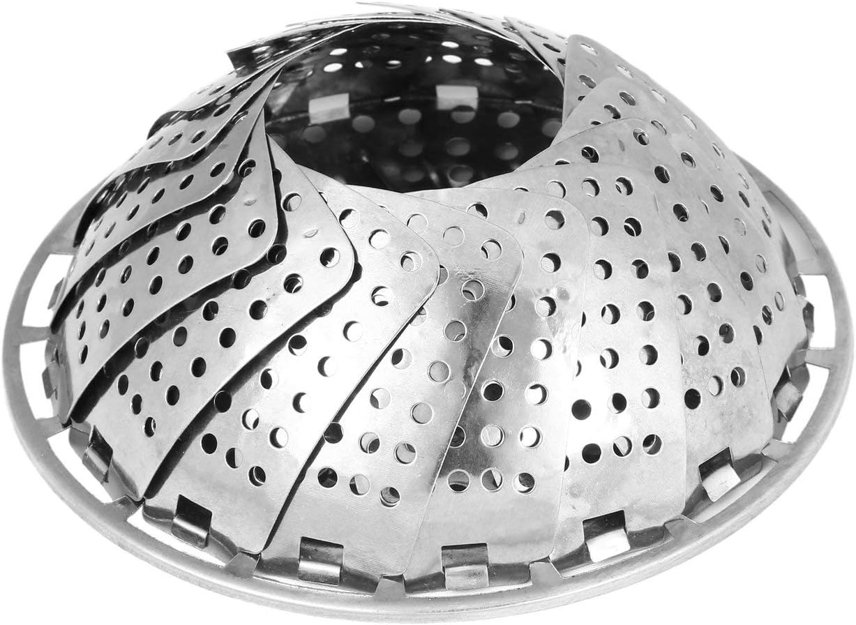 1PCS Malla plegable inoxidable Comida Huevo Plato Huevo Canasta de