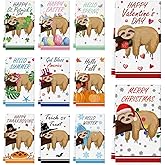 Ciazoxa 11 Pcs Kitchen Towels 14x21 Inch Cute Dish Towels Seasonal Christmas Lady Women Gift Holiday Hand Towels for Home Kitchen Bathroom Decoration (Sloth)