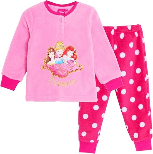 Disney Pigiama in pile per bambine, motivo Principessa Rosa/fucsia
