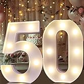 Pooqla 50th Birthday Decorations for Women Men, Light Up Numbers 50 for Party Table Backdrop Wall Decors, 50th Birthday Gift for Her Him, Marquee Number for Wedding Anniversary Decorations