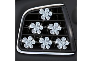 Bling Flower Air Vent Clips, 6 Pcs Cute Daisy Air Fresheners, Diffuser With Rhinestone Interior Decoration Charm, Diamond Dec