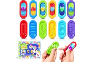 ZAXIDEEL Sensory Marble Fidget for Kids Adults- 12 Pcs Gel Filled Autism Sensory Toys, Texture Quiet Fidget for Student Classroom Prize, Silent Stress Squishy Worry Stones, Travel Road Trip Activities