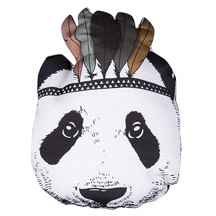 Baby Kid Child Stuffed Toy Pillow Bed Sofa Decor Cotton Indian Panda Cushion Gift Seat Cushion (White, 10.6 x 7.8)