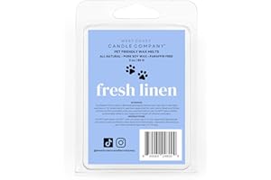 WEST COAST CANDLE COMPANY Fresh Linen | Pet Safe Wax Melts | All Natural Soy | Non-Toxic | Dog Friendly | Vet Approved | Long Lasting Home Fragrance | Pet Odor Eliminator | Clean Burning Wax Cubes | Safe Air Freshener