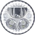 Vision X Lighting (XMC-575RD) 5.75" Round VX Motorcycle LED Headlight w/Low-High-Halo, Single Light, Polished Chrome Face