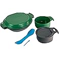 humangear GoKit Deluxe: 7-Tool Lightweight Camping Mess Kit with Portable Insulated Cup, Camping Plate, Bowl, Utensil, and Toothpick - Ideal On-The-Go Camping Solution