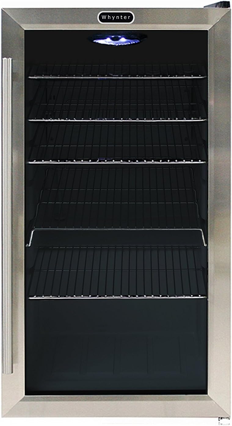 Whynter BR-130SB Beverage Refrigerator with Internal Fan, Black/Stainless Steel: Appliances