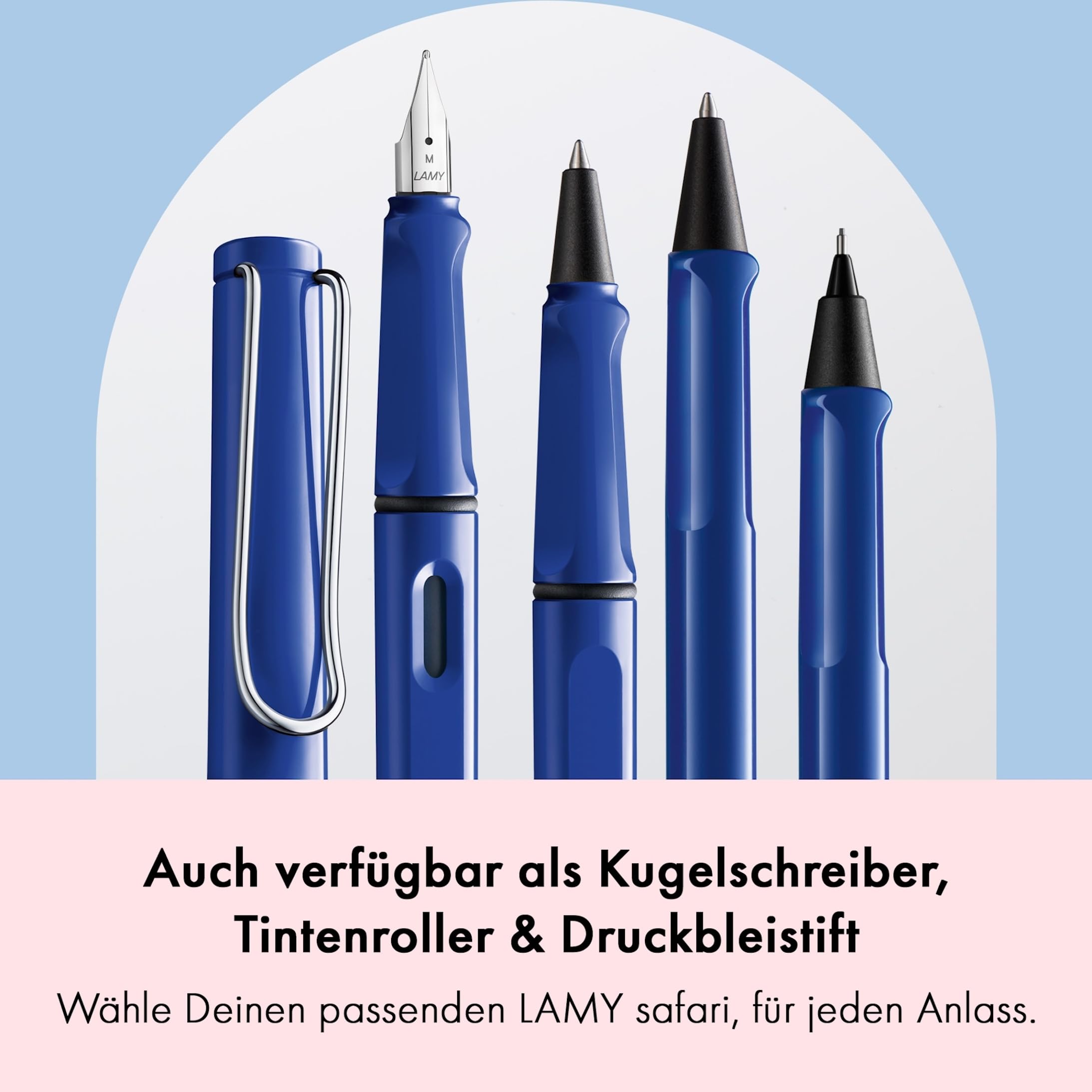Lamy safari blue Füller - Füllhalter mit ergonomischem Griff & polierter Stahlfeder in Strichbreite EF – robuster ASA-Kunststoff - inkl. Tintenpatrone T 10 blau - Rechtshänder 6