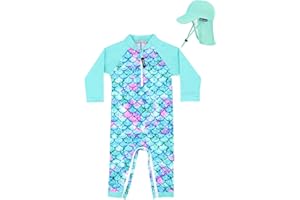 weVSwe Baby Boy Girl Swimsuit Toddler Bathing Suit UPF 50+ Rash Guard Infant Swimwear with Swim Hat Newborn-3 Years