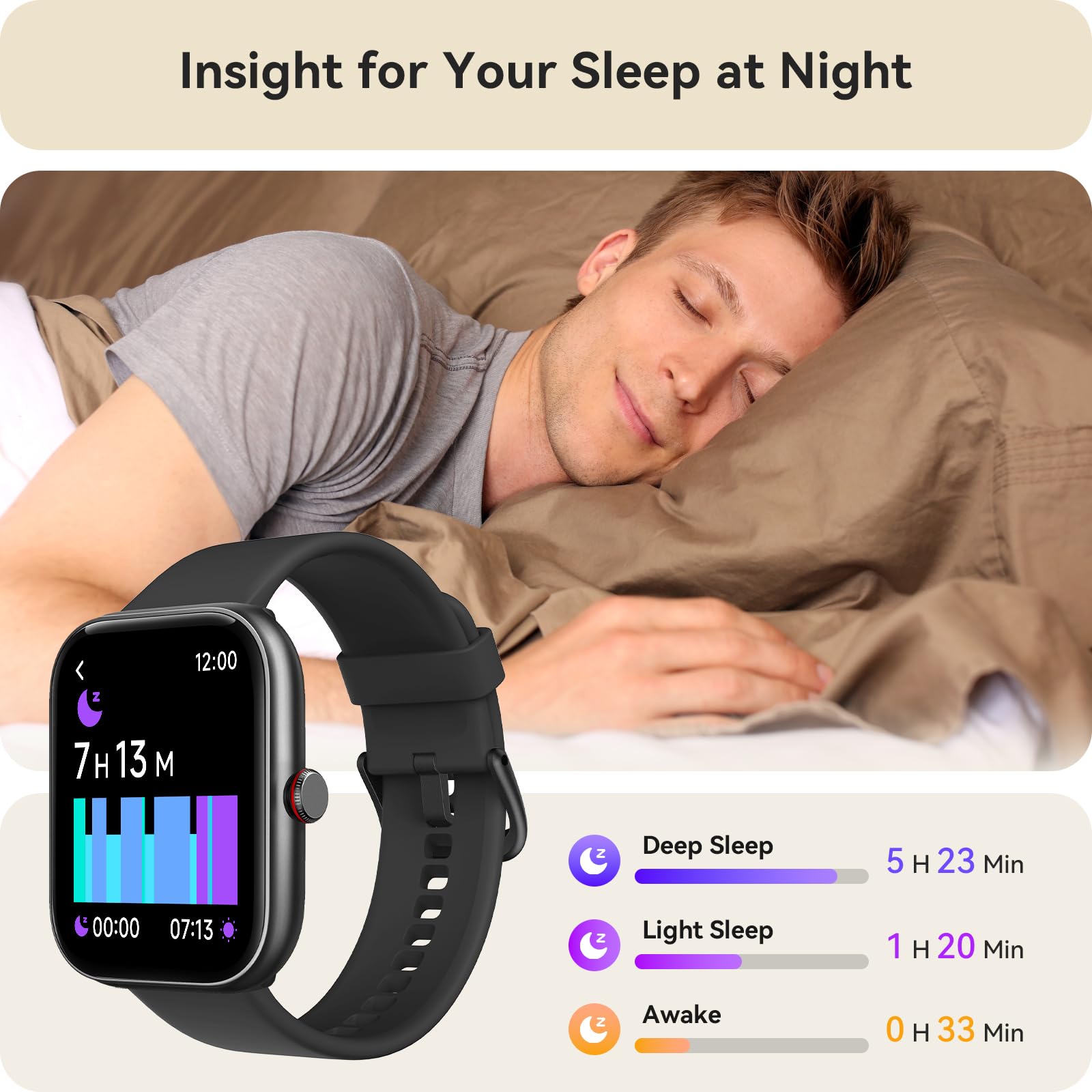 Smart Watch for Women Men, Smartwatch for iPhone & Android Bluetooth (Answer/Call) Built-in Alexa, 1.91