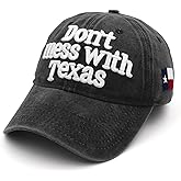 JUSOCC Don't Mess with Texas Flag Hats Washed Adjustable Baseball Cap