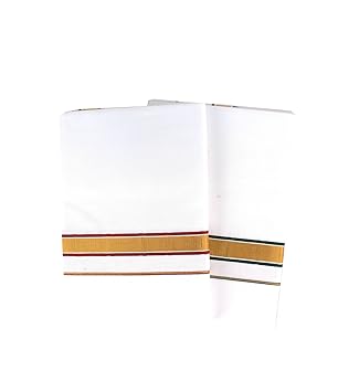 Indhirani Mens White Dhoti,(Size:2m,Combo of 2)