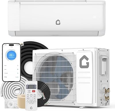GarveeHome 12000 BTU Mini Split AC/Heating System, 21 SEER2 Inverter Split System Air Conditioners with WiFi, Ductless Heat Pump Wall Mount AC Unit Cool Up to 750 Sq. Ft, Installation Kits, 230V