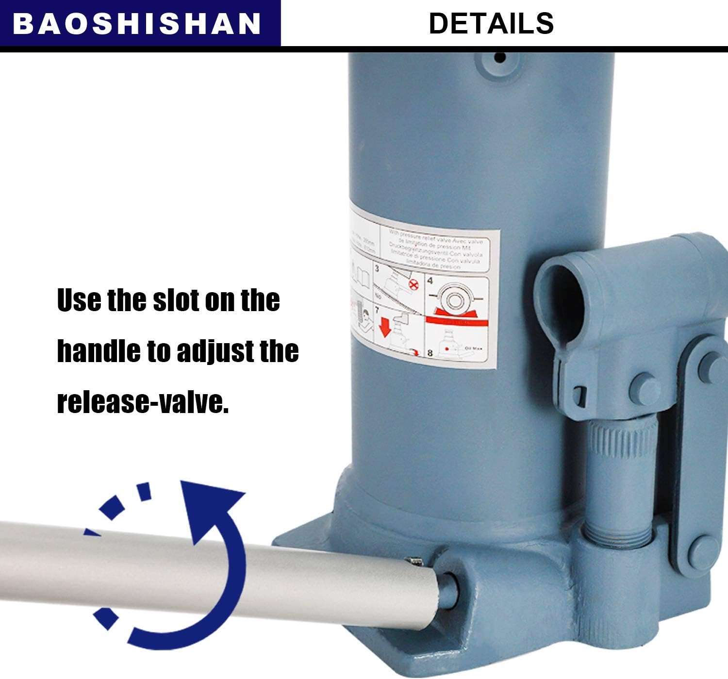 BAOSHISHAN 4 Ton Double Ram Bottle Jack High Lift Hydraulic Jack 10-5/8" to 24-1/8" Lifting Range: Home Improvement