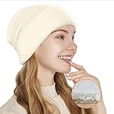 Cashmere Blend Satin Lined Beanie Hat Wool Winter Hats for Women Men Cuffed Hat Silk Lining Slouchy Beanie Women Knit Hat