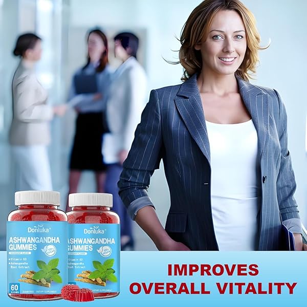 DONLUKA SUPPLEMENT FOR SLEEP, ASHWAGANDHA AND VITAMIN D3 GUMMIES, 120 COUNT, BOOST ENERGY, SUPPORTS CALMNESS, SUPPORTS STEADY ENERGY LEVELS, SUGAR FREE, NON-GMO (2 PACK)