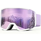 VEWOE Ski Goggles for Men Women,Anti Fog UV Protection Snowboard Goggles for Adult & Youth,OTG Snow Skiing Goggles