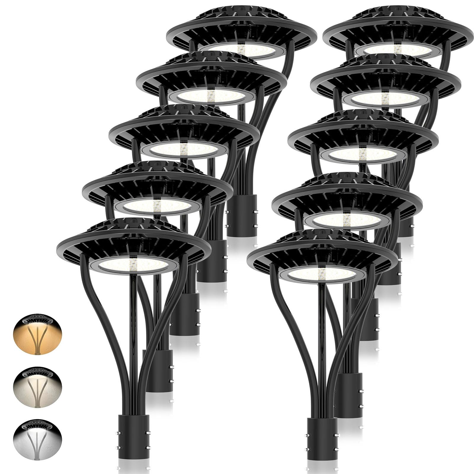 ADUB 10 Pack 80W LED Post Top Light, 11200LM LED