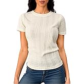 winkbay Women's Summer Crew Neck Short Sleeve T Shirts Dressy Casual Work Tops