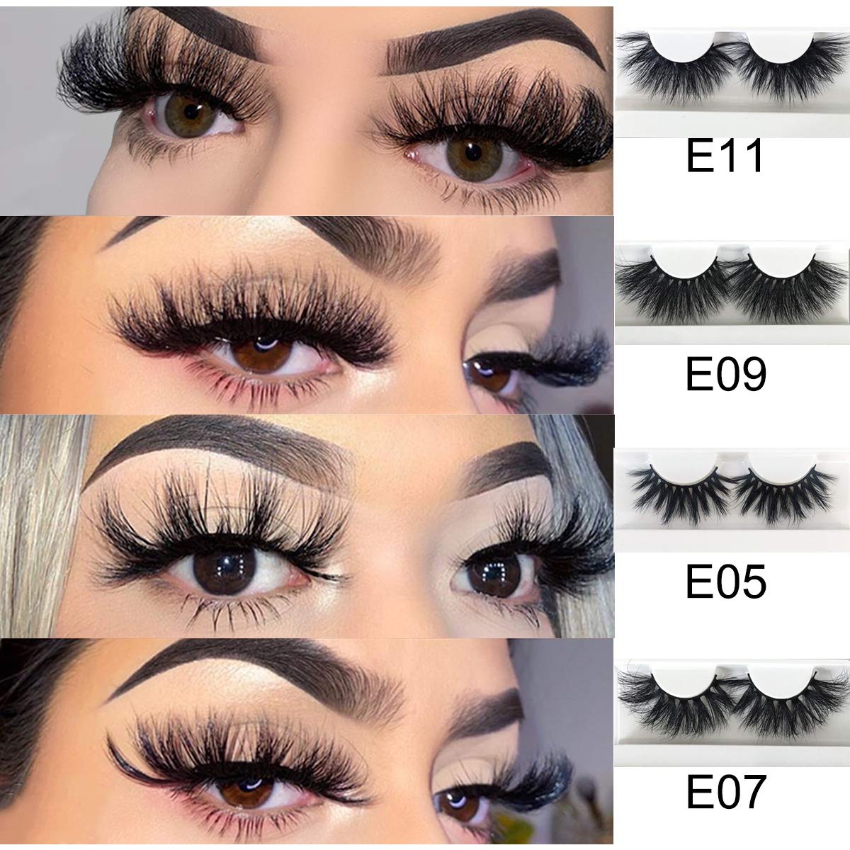 mikiwi 25mm Mink Lashes, Fluffy Volume Mink Eyelashes, Real 5D Mink Lashes Bulk, Dramatic Long 25mm Eyelashe, Wholesale Mink lashes, Pack of 4