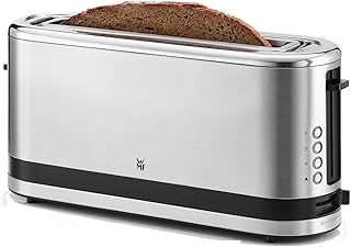 WMF Küchenminis Toaster Langschlitz mit Brötchenaufsatz, 2 Scheiben, XXL, Bagel-Funktion, 7 Bräunungsstufen, 900W, Toaster edelstahl matt