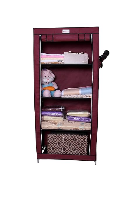 Novatic Metal Frame Single Door Collapsible Wardrobe Collapsible