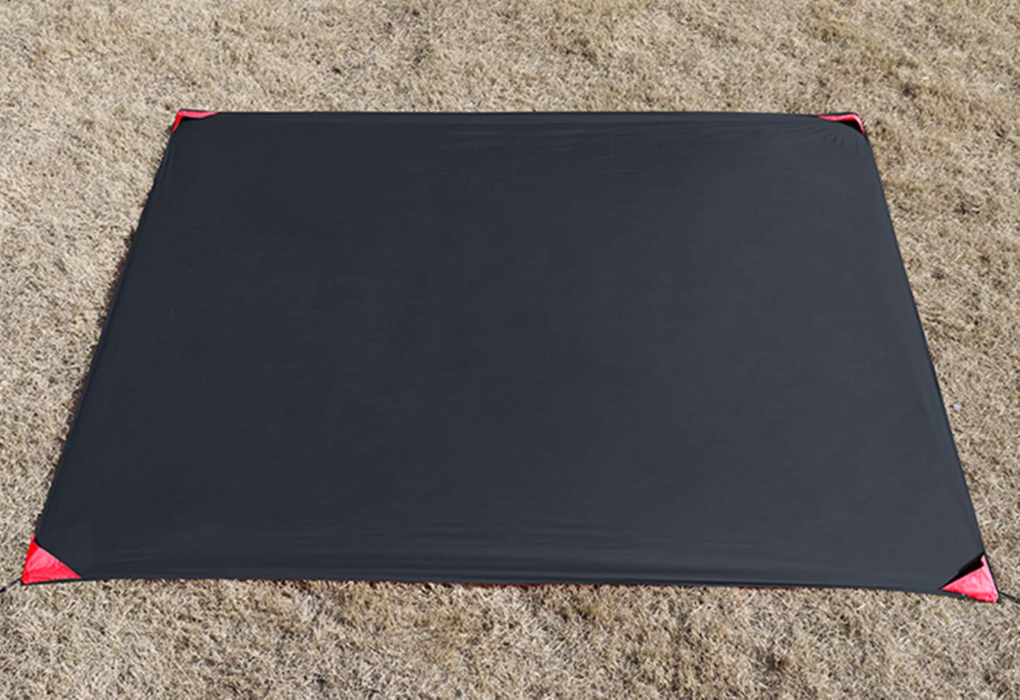 X-Labor Ultralight Mini Picnic Blanket Beach Blanket Waterproof Sand-Resistant Heat Insulated Compact Nylon Portable Camping Mat Pocket Blanket Black 110 x 150 cm