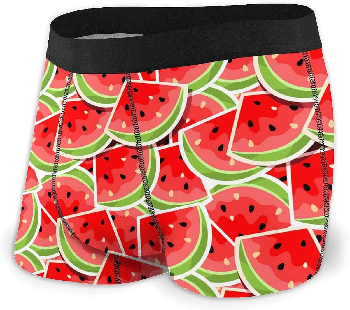 Red Watermelon Mens Breathable Underwear Stretch Waistband Boxer Briefs