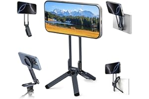 ULANZI Magnetic Phone Tripod for iPhone, MA38 Portable Phone Holder Mini Tripod for Magsafe with Double-Sided 1/4'' Screw Arca Uka Port Foldable Hook for iPhone 17/16/15/14/13/12, Travel Vlog Black