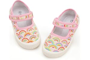 Hehainom Girls Toddler Canvas Sneakers Kids Bow Wedding Party School Uniform Sneaker Shoes