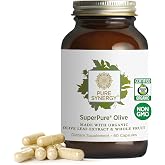 PURE SYNERGY SuperPure Olive Extract (60 Capsules) | Organic Olive Leaf &amp; Fruit Supplement with Polyphenols, For Heart, Brain, &amp; Immune Health