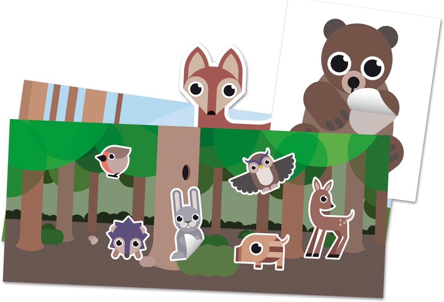 Lena 42631, My First craft set to paste forest animals, complete Set including 2 forest pictures and 24 animals to paste - Image 5