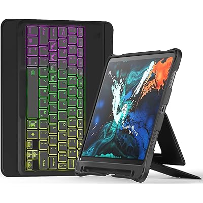 Inateck iPad Pro 11 Keyboard Case, Hundreds of DIY Backlit, Detachable, Compatible with iPad Pro 11 2018, KB02005